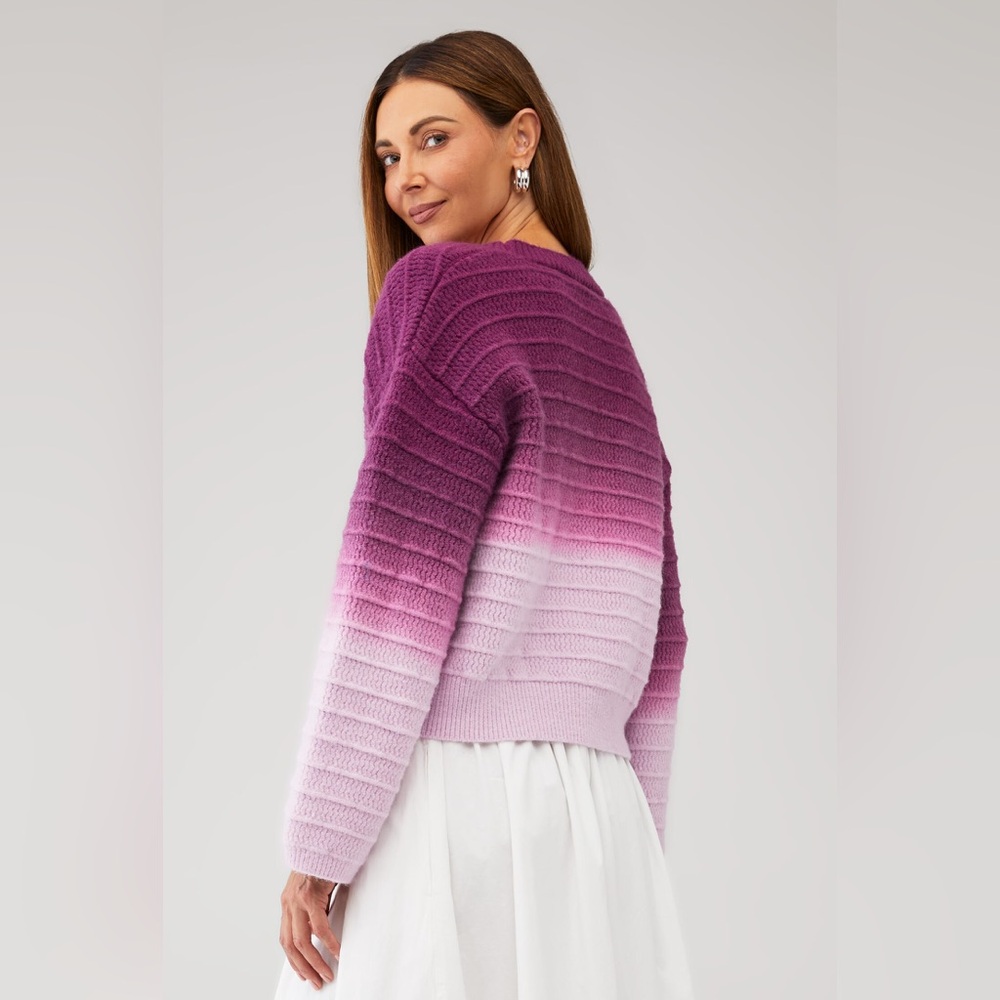 ELLIATT VALERI CARDIGAN Gradient Pink Women's Sweater size S NWT - Picture 3 of 8